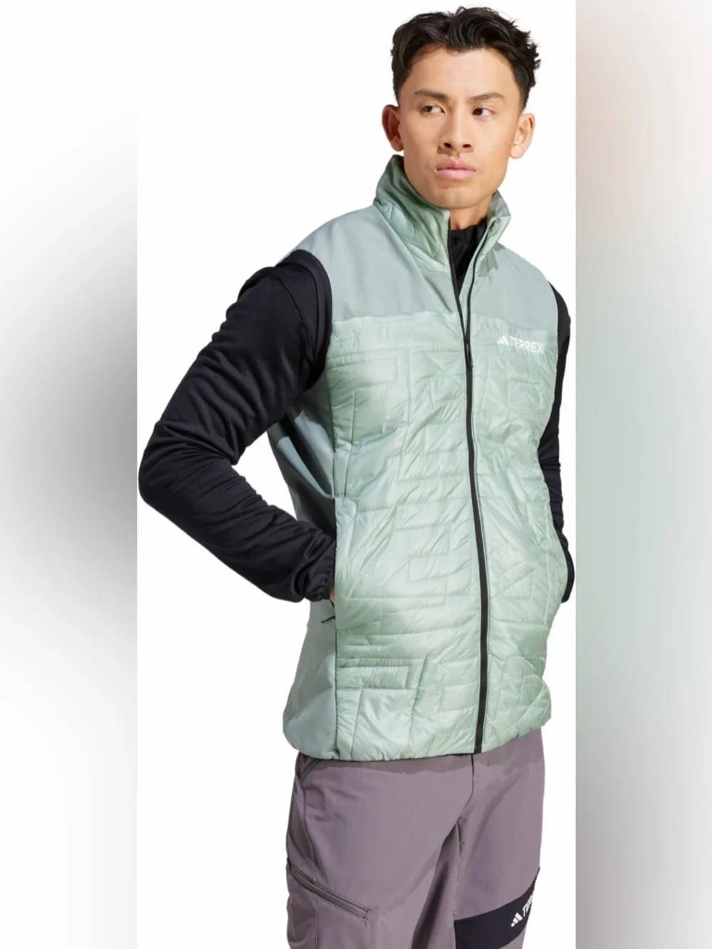 Adidas Terrex Xperior Varilite Hybrid Primaloft Vest Jacket Mens Large Green